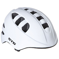 Шлем STG , размер  M(52-56)cm белый, с фикс застежкой. C Фонариком в застежке