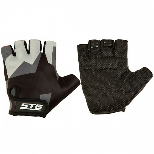 Перчатки STG летние с защитной прокладкой,застежка на липучке,размер L,серо/черные