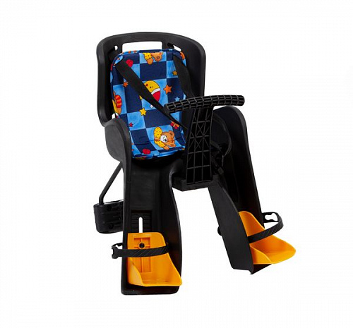 Кресло детское Переднее черное с разноцветным текстилем